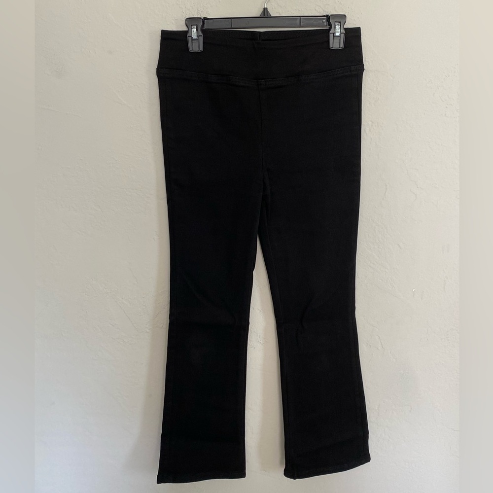 Ceros Women Denim High Rise Crop Flare Jeans Black Size M